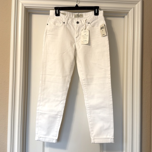 Lucky Brand Sienna Cigarette Slim Boyfriend White Jeans - Picture 2 of 15